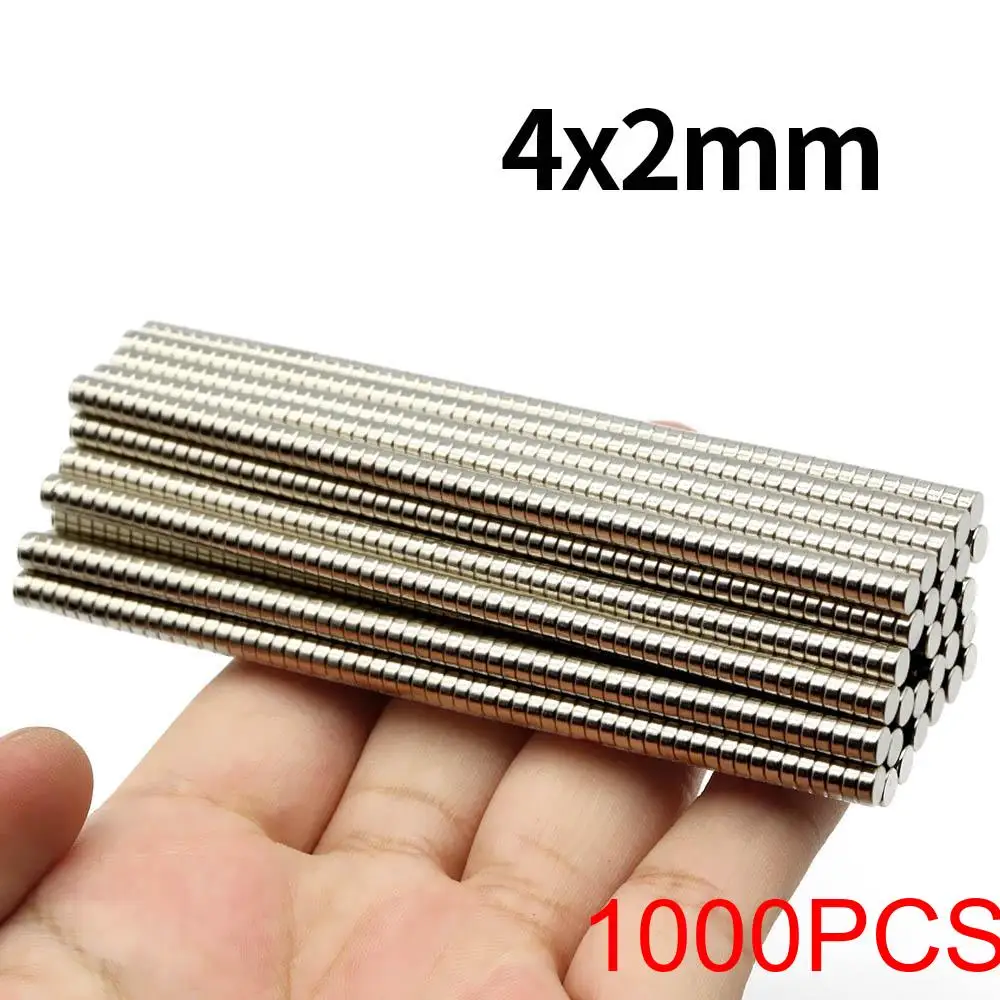 4x2mm supersterke neodymiummagneet N35 NdfeB permanente magnetische imanes ronde krachtige magneten koelkast