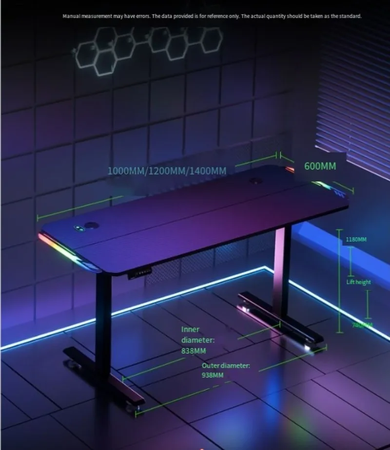 Gaming computer desk Household smart electric lifting table Standing desktop table Mobile desk Bedroom study table