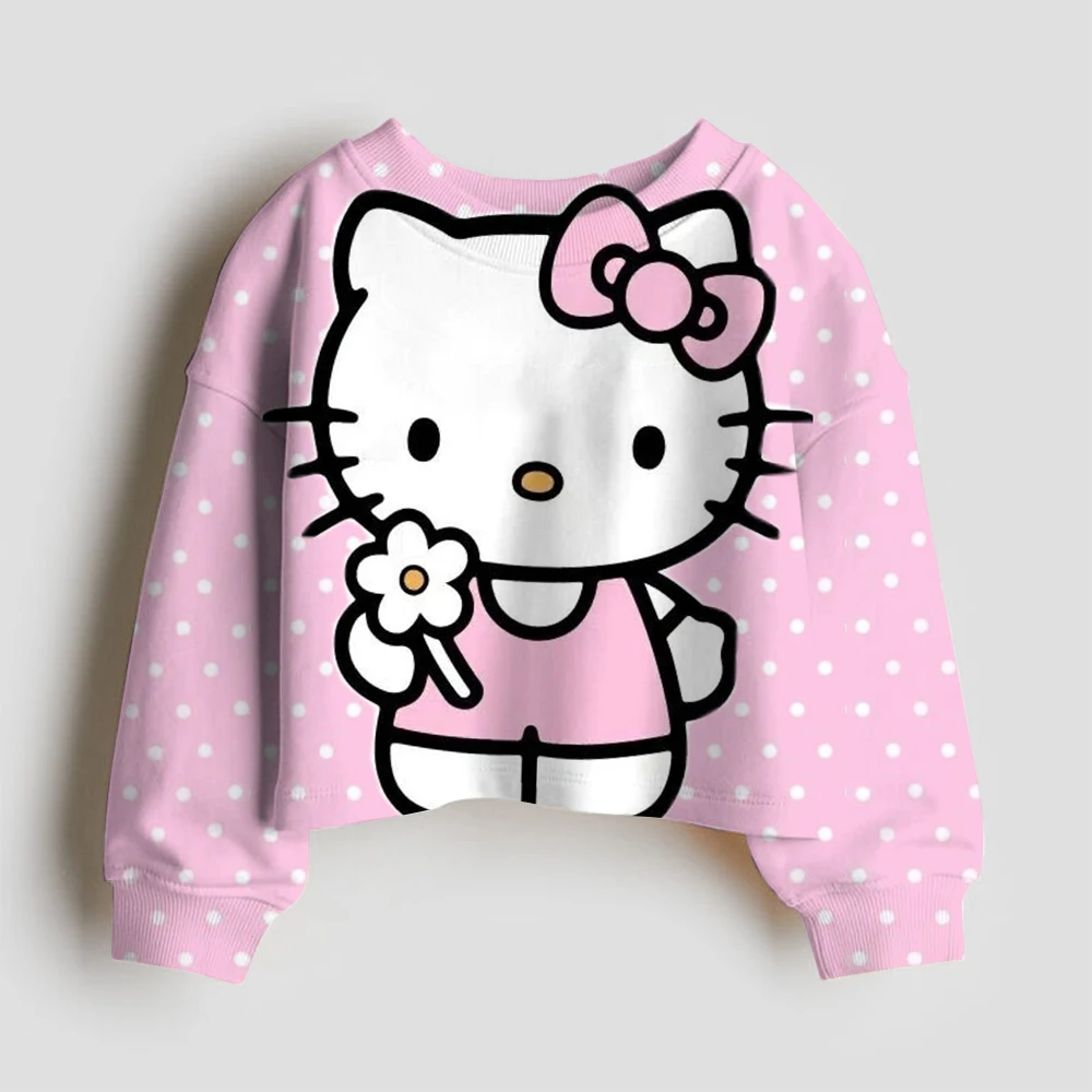 

Hello Kitty print Boys Autumn Hoodie Kids Full Sleeve Pullover Sweatshirts Girls Hoodies Sport Costume Girls Casual Outwear