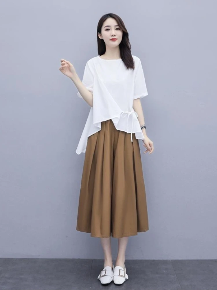 

Baggy Women's Pants Two Piece Set Tailor Promotion Cheap with Sleeve Clothing Sales Casual Elegant Groups of Full Ladies Trouser