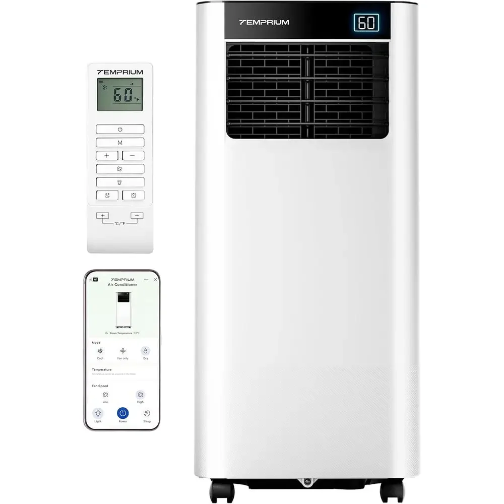 

8000 BTU Portable Air Conditioner Cools up to 350 Sq.Ft., Smart Portable AC Unit with App/Voice/Remote Control, 4-in-1 Quiet AC