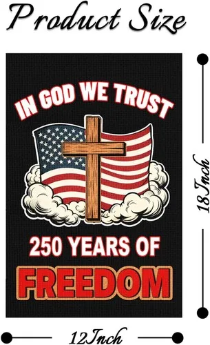 250 Years of Freedom Burlap Garden Flag, 12X18 Inch Patriot Flags for Yard Outdo UUI GGX