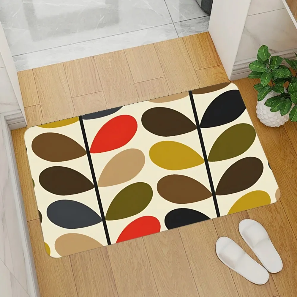 s-Orla Kiely Abstract Multi Stem Floor Mat Graphic Printed Flannel Doormats for Bathroom Kitchen Entrance Carpet Home Decor