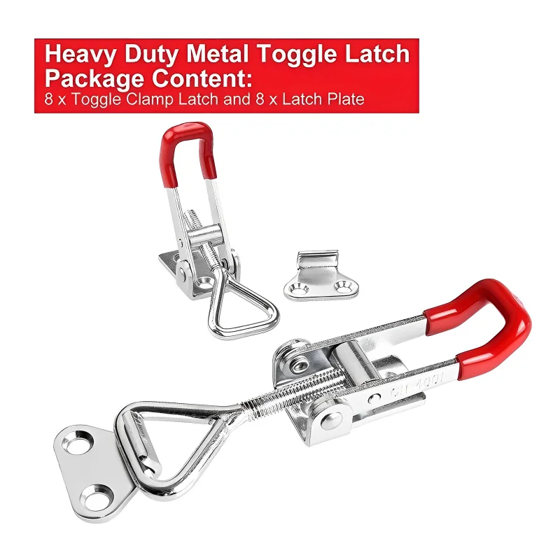 1-4Pcs Adjustable Toolbox Case Metal Toggle Latch Catch Clasp Quick Release Clamp Anti-Slip Push Pull Toggle Clamp Tools