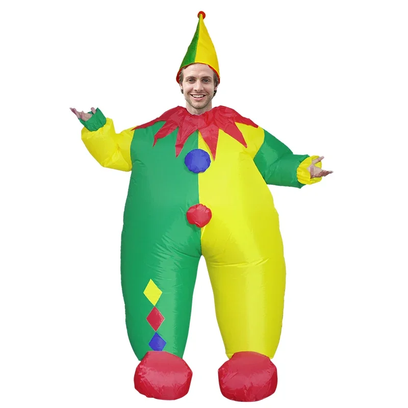 Adult Fancy Clown Inflatable Costume Dress Mascot Carnival Christmas Halloween Anime Party Cosplay Costumes for Man Woman OA4552