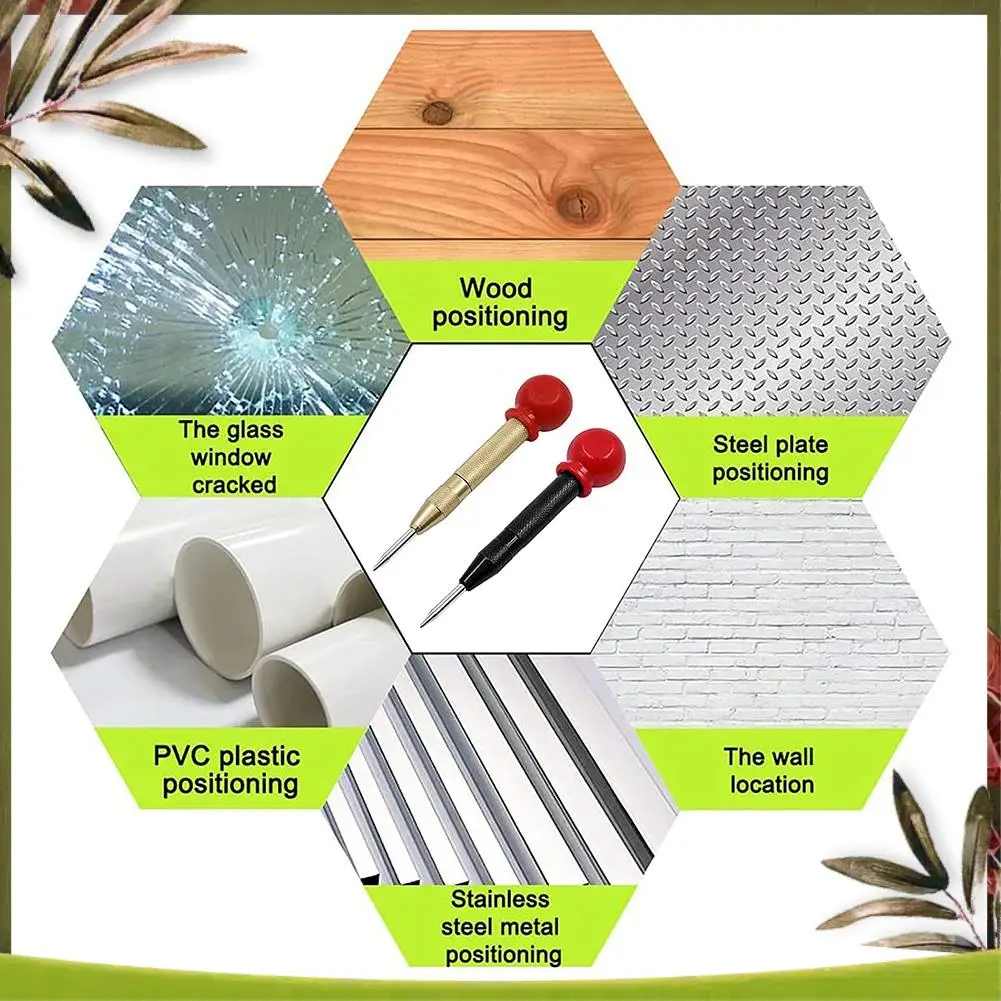 New-Automatic Center Punch Center Hole Punch With Cushion Cap Centering Punch For Stainless Steel Metal Wood Or Plastic