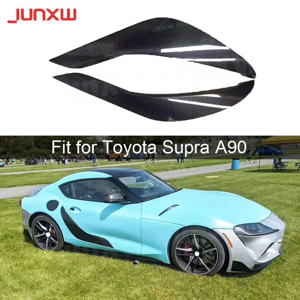 

For Toyota Supra A90 Coupe 2 Door 2019 2020 Carbon Fiber FRP Car Door Side Fender Vents Trims Frame Decoration Cover