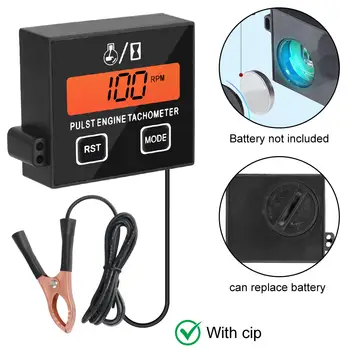 Voděodolný vyměnitelný bateriový otáčkoměr digitální rychloměr otáčkoměr motorové pily indukční měřič hodin pro sekačku traktor 10 nejlepší prodej rychloměr traktoru - №9