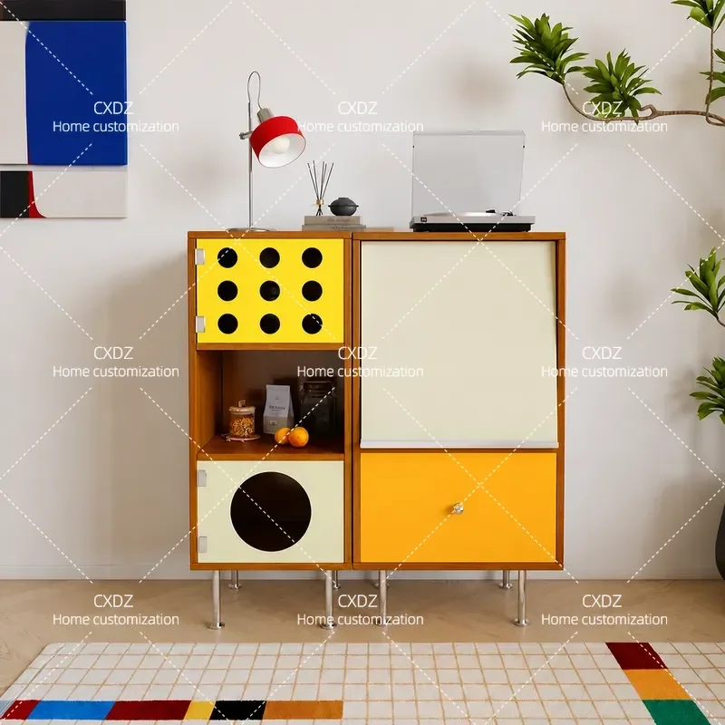 Acrylic Side Cabinet Color Matching Locker Chest Storage Unit for Living Room Wall Combination Dining Area Organizer