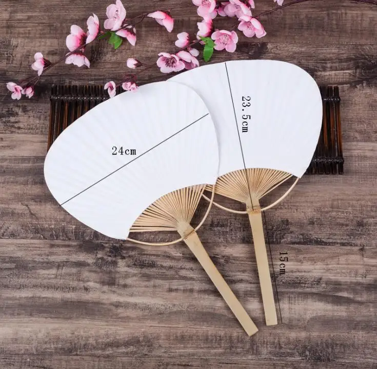 

Paddle Hand Fans with Bamboo Frame and Handle Wedding Party Favors Gifts Paddle Paper Fan Spanish Fan