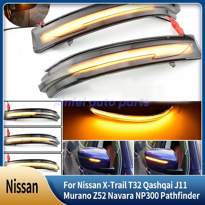 

2pcs Dynamic Blinker For Nissan X-Trail T32 Qashqai J11 Murano Z52 Navara NP300 Pathfinder Terra Light Mirror Indicator Repeater