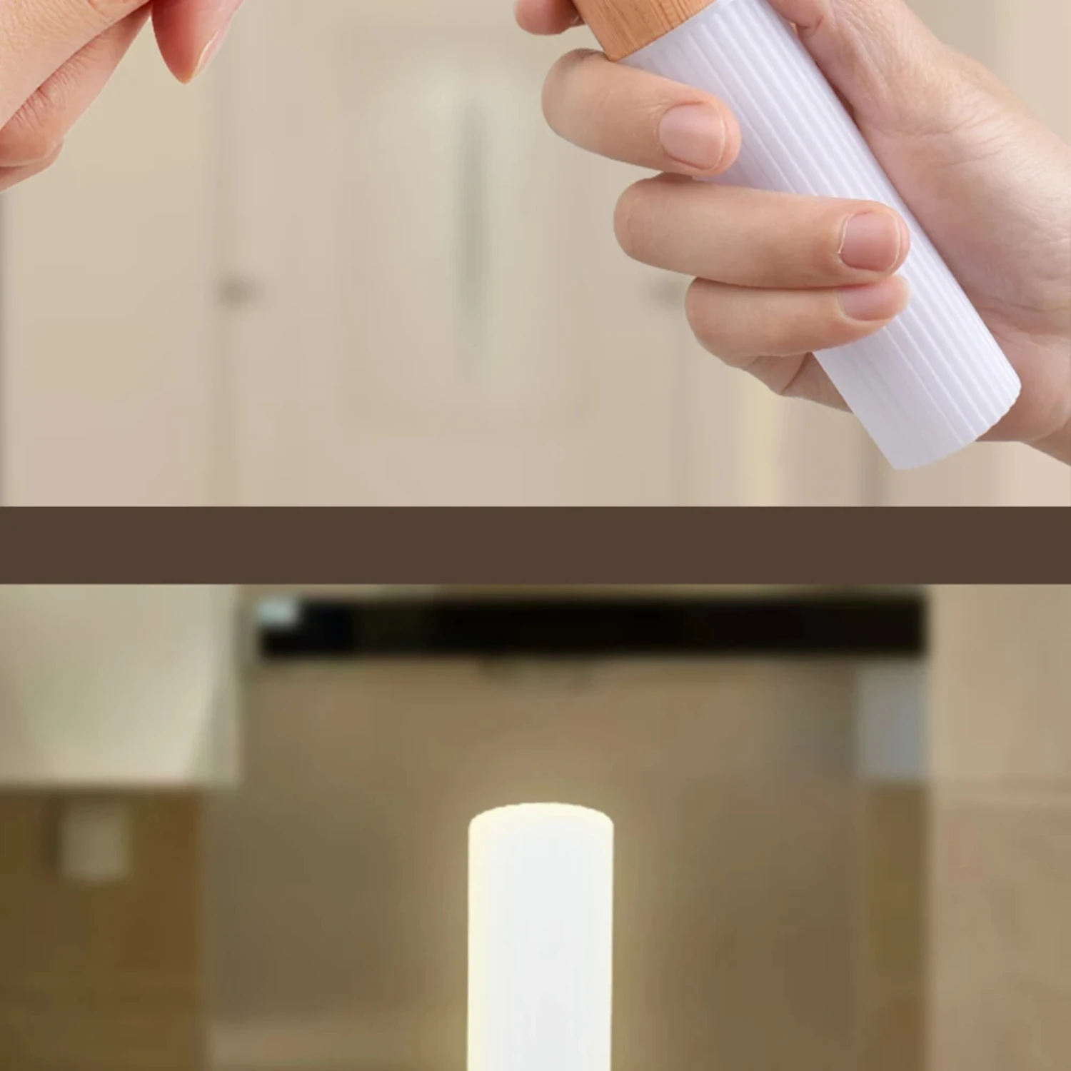 Nuova luce notturna in legno a LED USB regolabile ed elegante per armadio da cucina, armadio, scala, comodino, lampada da parete con S