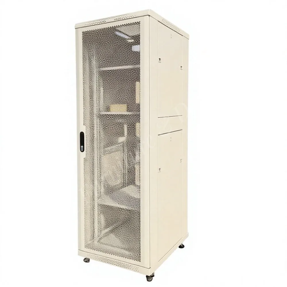19 Inch Data Center Server Rack Enclosure 42U Floor Standing Network Cabinet 600mm IP20 Protection White Cold-rolled Steel