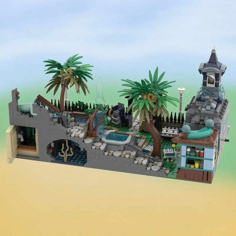 2368pcs MOC Modular Swimming Pool Modulared Model Building Blocks Toy Architecture Assemble Festival Gift DIY Brick Birthday
