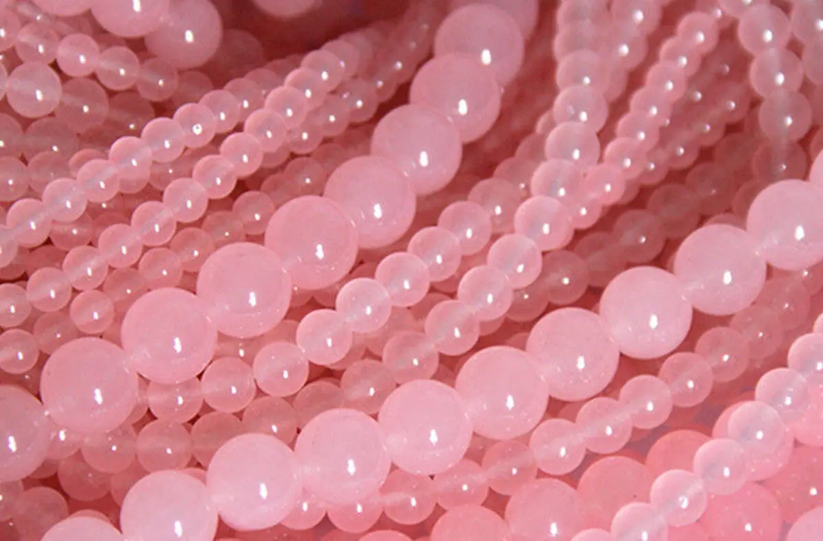 

Natural 6/8/10MM Pink Jade Round Gemstone Loose Beads 15" Strand