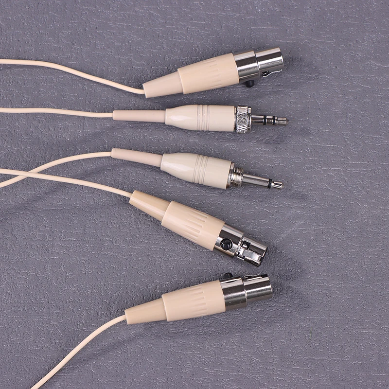 Microfone de fone de ouvido duplo bege - plugue XLR de 3,5 mm de 3 pinos a 4 pinos para microfone omnidirecional