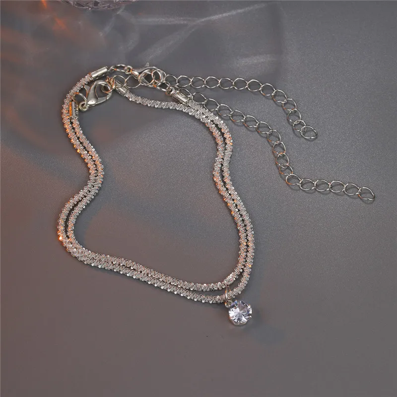 2pcs Simple Elegant Copper Anklets for Women, Beach Ready
