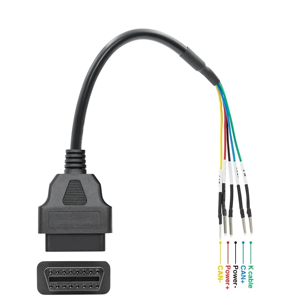 16pin Jumper Tester Connector OBD2 Male 5Pin Adapter Connection To Female 16 Pin Can K Line DIY Car Truck Extension Cable Tool
