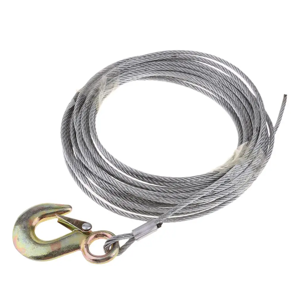 

Boat Trailer Wire Rope Winch Cable Galvanized with Heavy Duty Hook 5mm x 10m