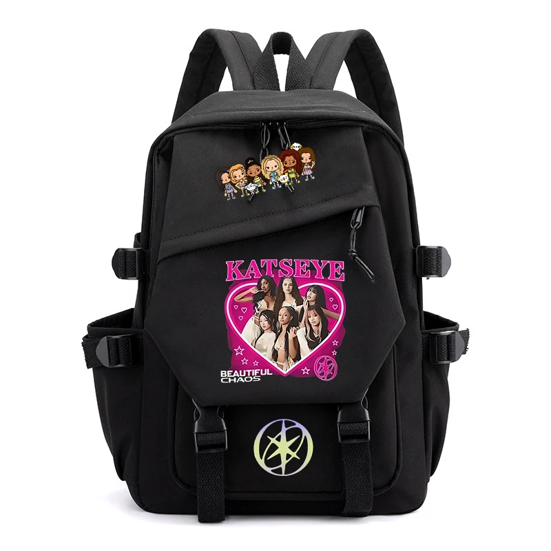 Hot Katseye Beautiful Chao Print Gir'ls Boy's Back To School Book Bags,Teenager Student Backpack Women's Travel Laptop Bagpack