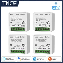 TNCE 16A Tuya WiFi DIY Smart Switch 2-Way Control Mini Smart Breaker Work With Tuya Smart Life Alexa Alice Google Home