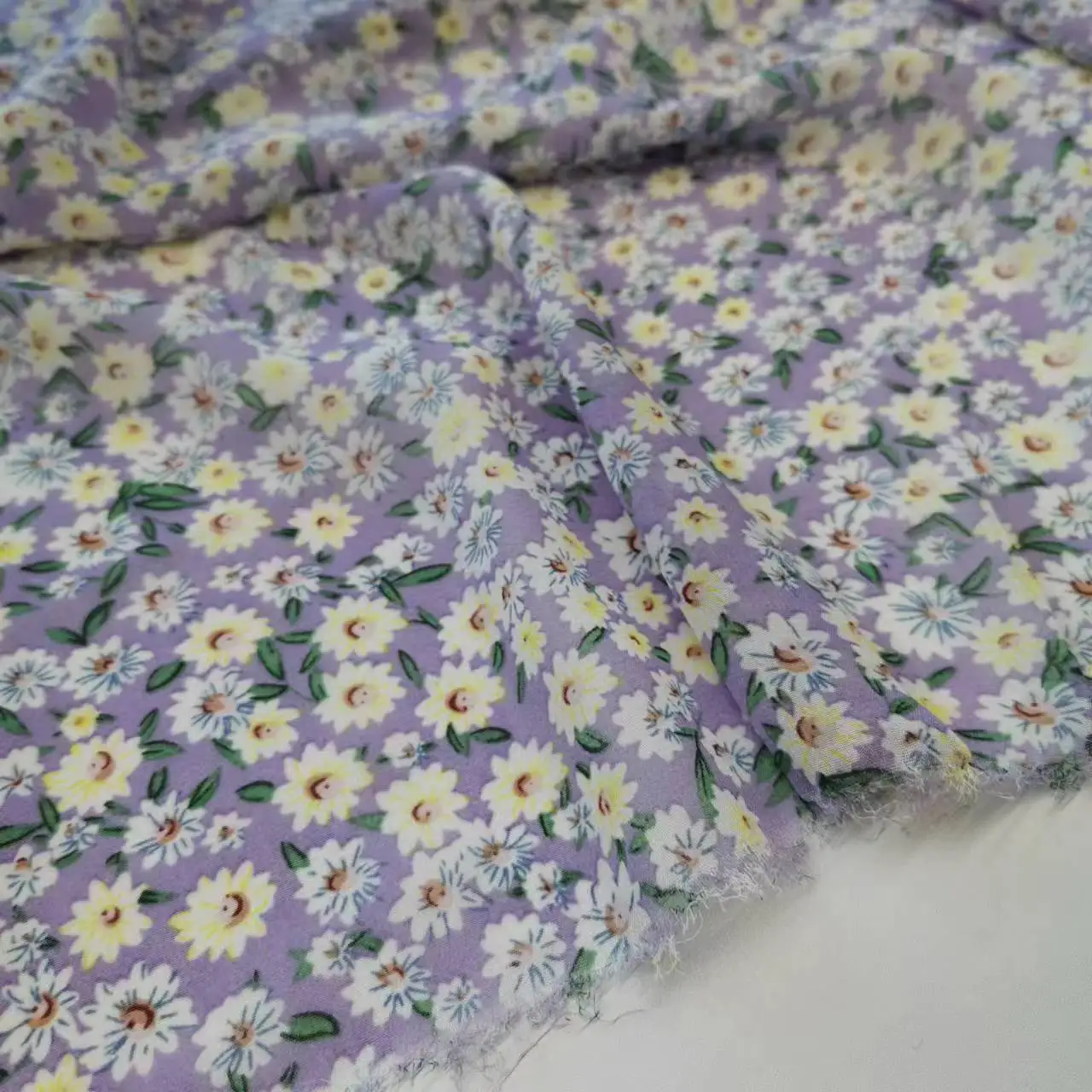 New Style Daisy Flower Chiffon Dress Dropping Breathable Beautiful Summer Fabric