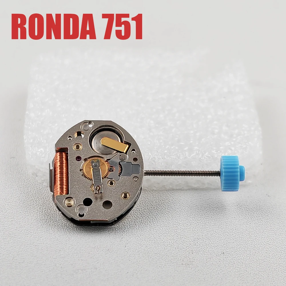 

Оригинальный кварцевый механизм RONDA 751 с питанием от батареи, модифицированный механизм 751 с комплектующими для батарей, запчасти для кварцевых часов