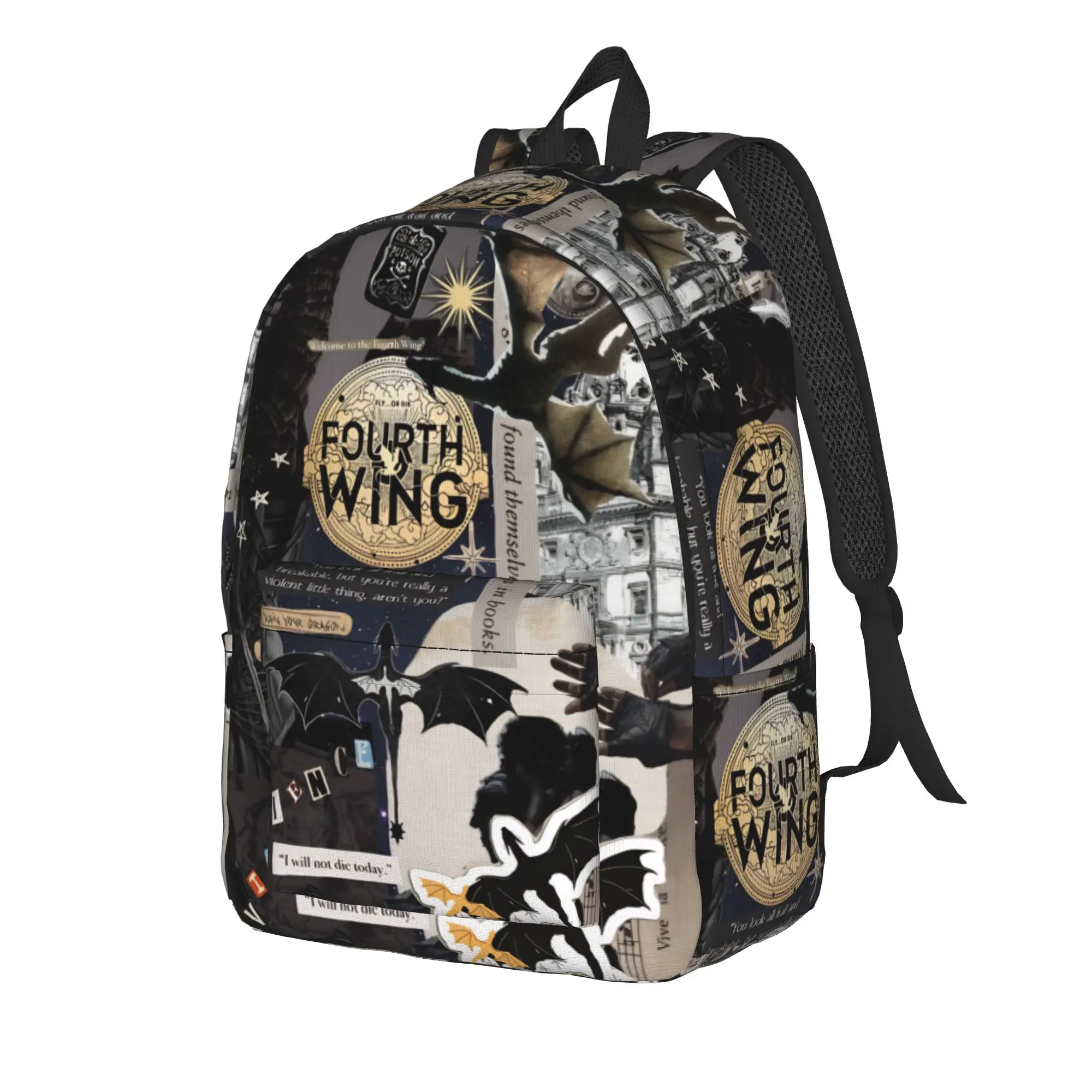 F-Fourth W-Wing Dragon Backpack for Men Women Teenage Student Work Daypack  College Canvas Bags Outdoor