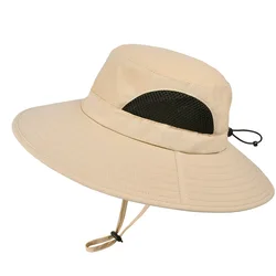 Summer UV Protection Bucket Hats For Men Women Quick Drying Hiking Fishing Hat Male Outdoor Breahtable Wide Brim Sun Beach Hat