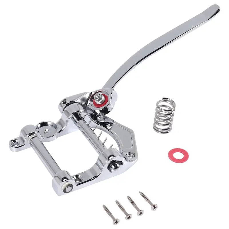 CGDS-Guitar Vibrato Tailpiece Tremolo Flat Top Body Tremolo Unit Vibrato Bridge For Tele, SG, LP, ETC Electric Guitars(Silver)