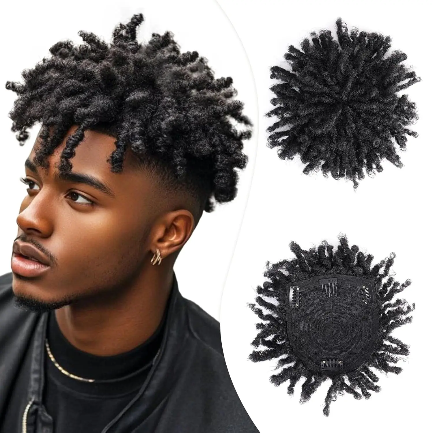 

Синтетический короткий афро-плетеный топпер Bellqueen, топпер для дредов для мужчин