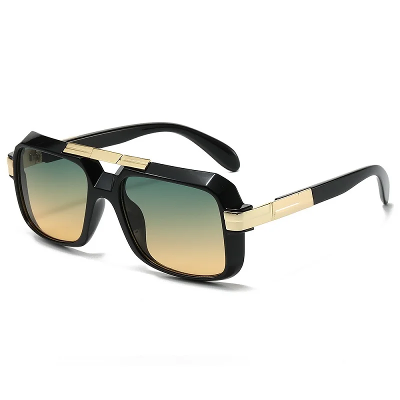 ZLY 2024 New Fashion Rectangle Sunglasses Men Women Gradients Lens PC Golden Frame Luxury Sun Protection Brand Designer UV400