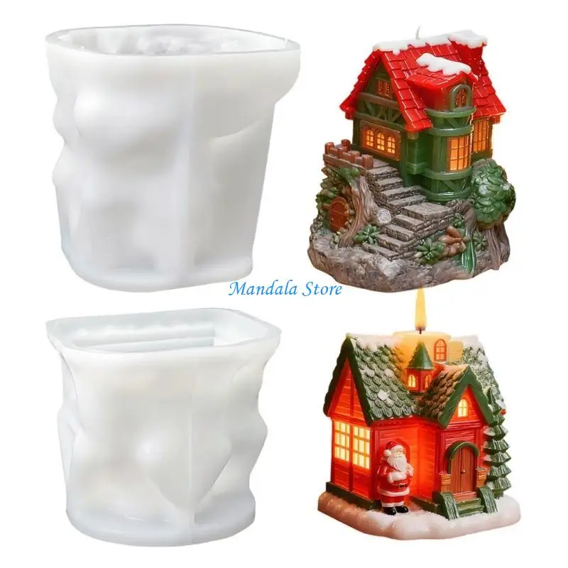 

U2JC Flexible Silicone Christmas Village Mold For Handmade Decorations And Seasonal Crafts Crafting Tool