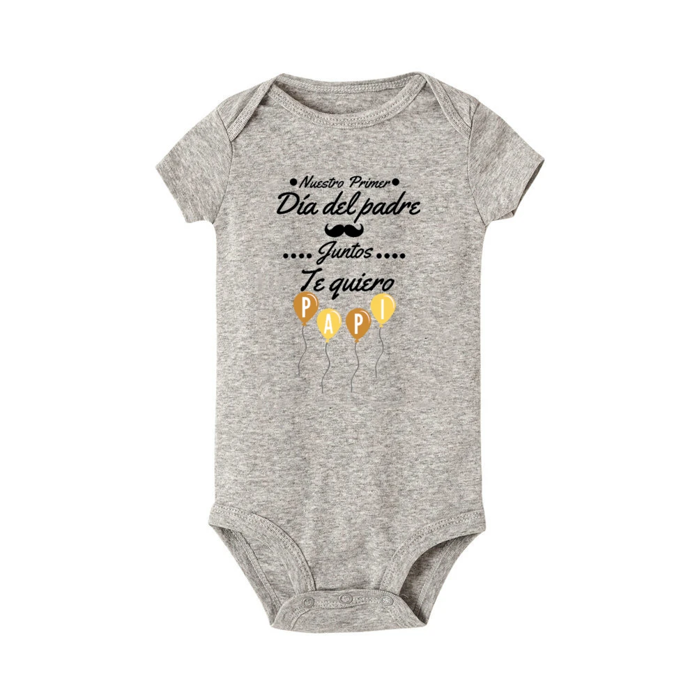 Our First Father\'s Day Together I Love You Daddy Printed Baby Bodysuit Father\'s Day Infant Outfit Newborn Short Sleeve Romper