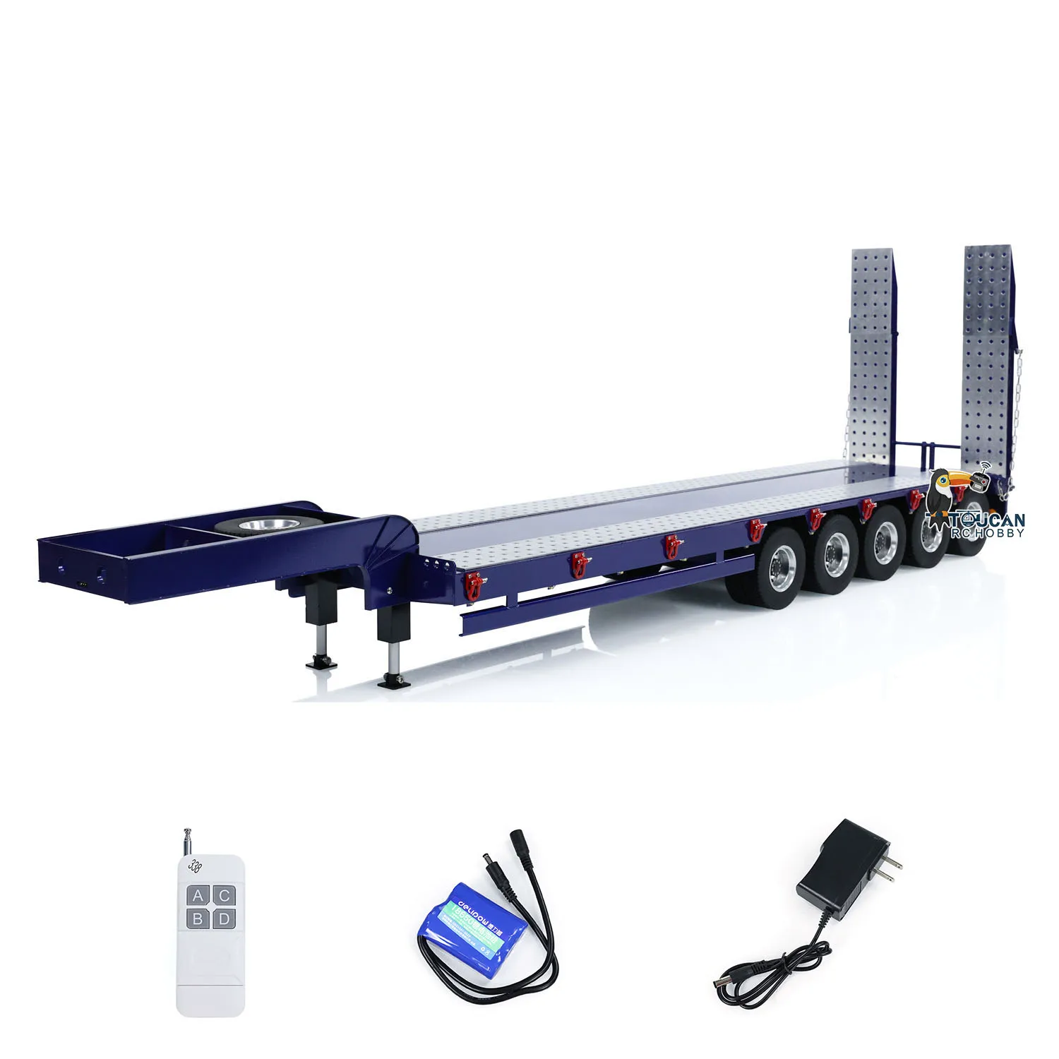 5-Axle Metal Semi Trailer for Toys TAMIYAYA 1/14 RC Tractor Truck Radio Control Dumper Vehicle Car Model