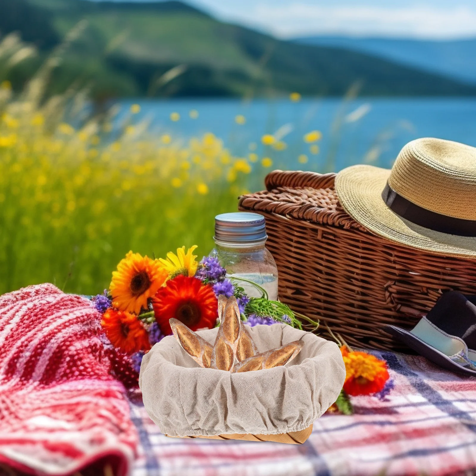 4 قطعة القطن الكتان الخبز التدقيق سلة بطانات 30 سنتيمتر الخبز العجين يغطي التخمير القماش سلة خبز القماش بطانة