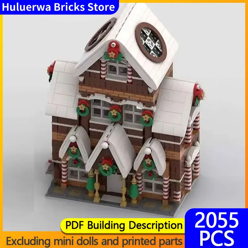 Populaire Street View MOC Bouwstenen Kerstman Gift Fabriek Modulaire Technologie Geschenken Vakantie Monteer Kinderen Speelgoed Pak