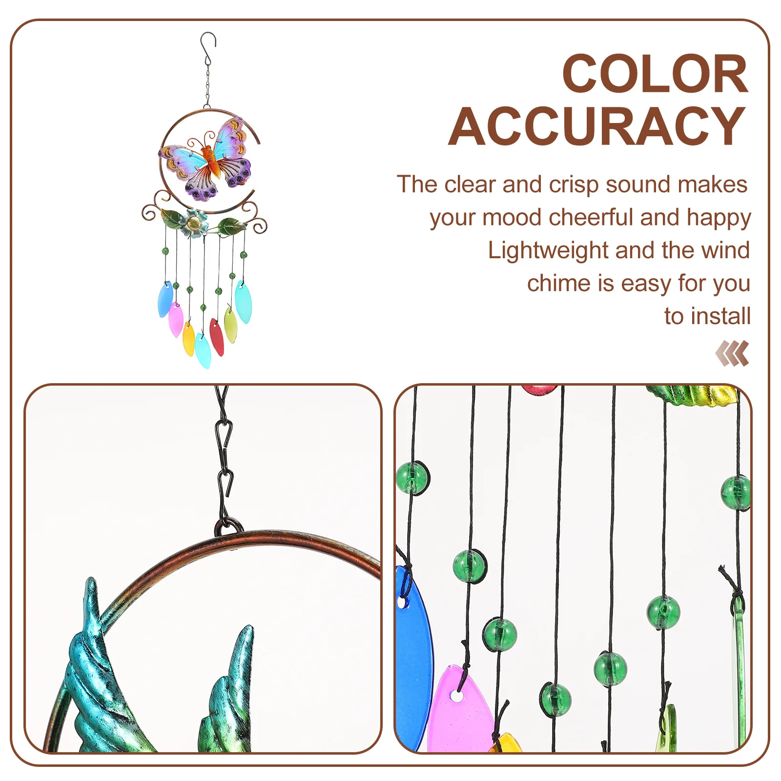 

Metal Wind Chime Pendant Lifelike Hummingbird Hanging Decor For Garden Porch Balcony Window Indoor Outdoor Courtyard Wall Door