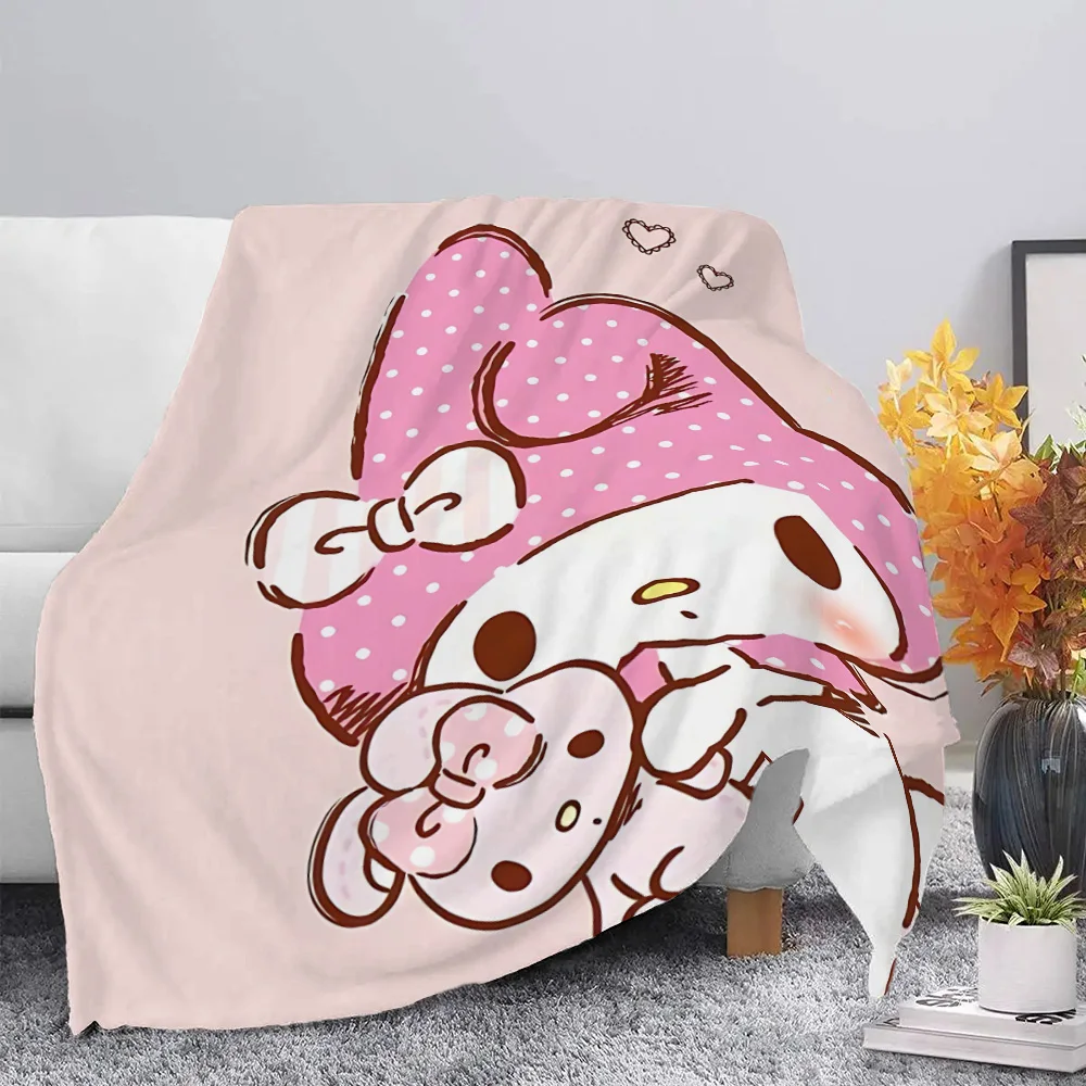 Cute Cartoon sanrio Melody Printed Blanket Picnic Blankets Warm Blanket Soft and Comfortable Blanket Home Travel Birthday Gift