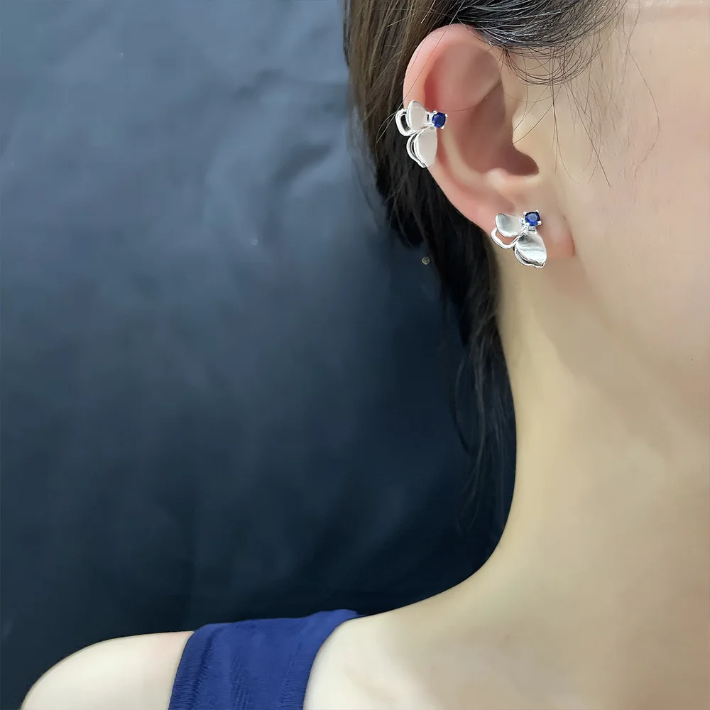 1PC Fashion Crystal CZ Heart Hollow Geometry Ear Cuffs Without Hole Clip Earrings Non-Piercing Fake Cartilage Earrings For Women