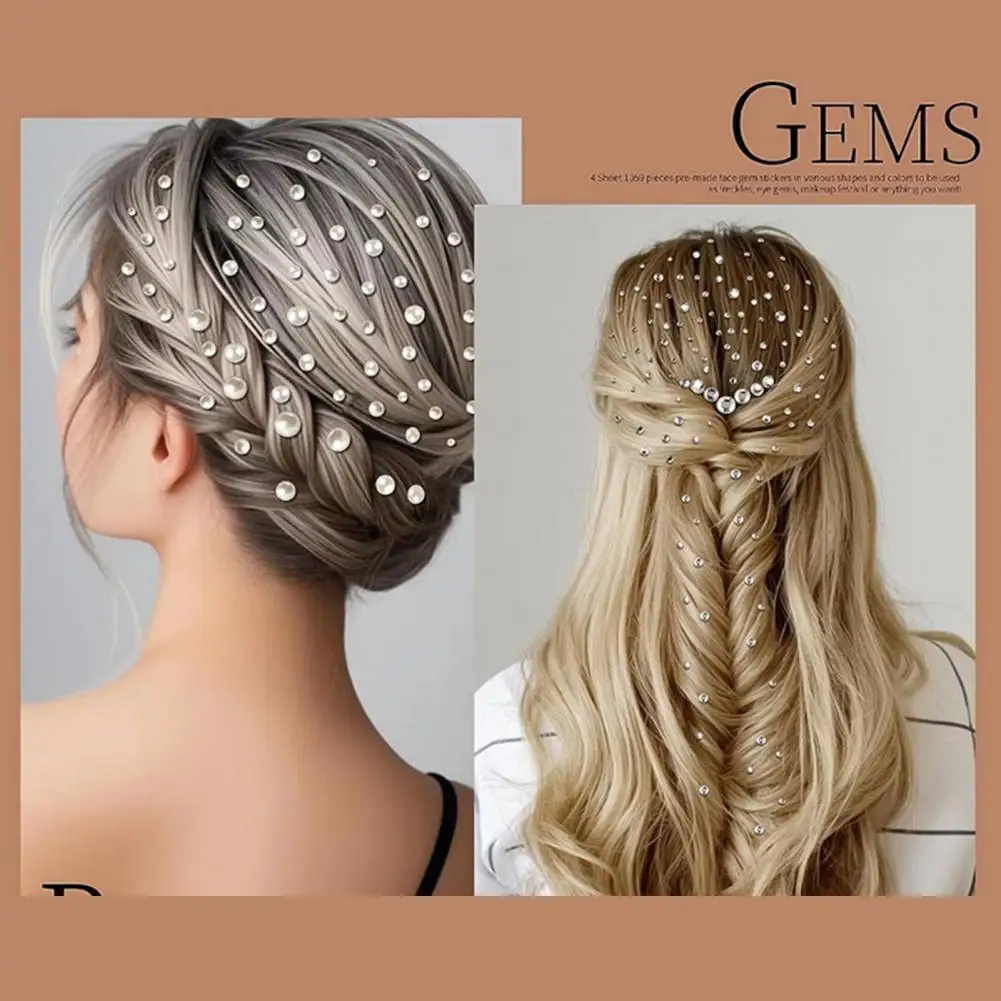 

Dust-proof Faux Diamond Stickers Self-adhesive Faux Diamond Stickers Rhinestone Stickers Shiny Faux Diamond Decorations for Hair