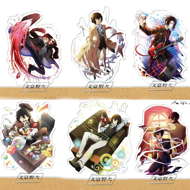 Acrylic Panel Card Ornament Big Stand Wenhao Stray Dogs Dazai Osamu Oda Sakunosuke Figure Model Plate Desktop Decorate Xmas Gift