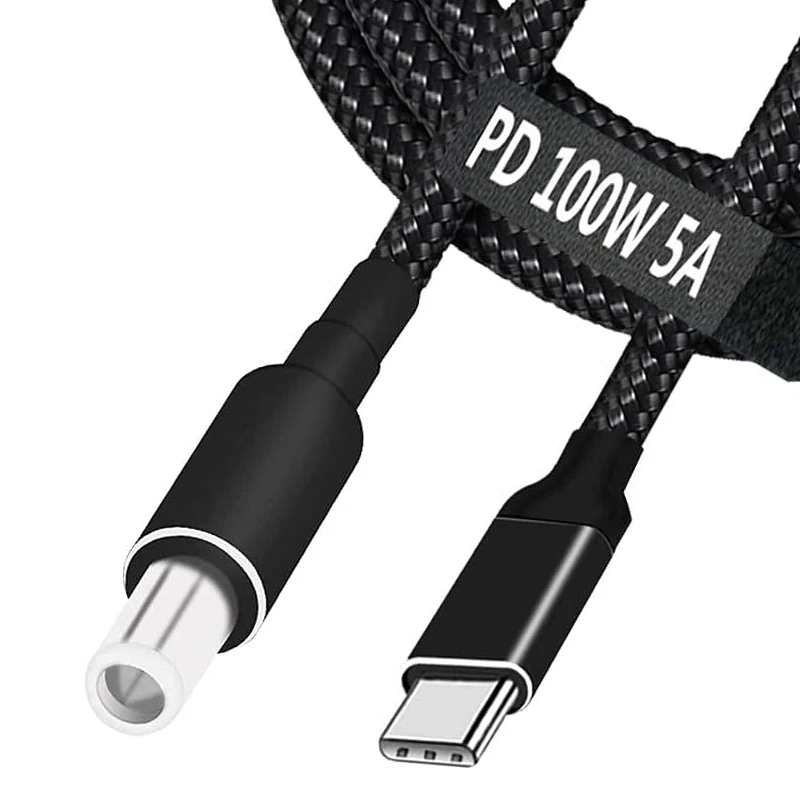 Cable USB tipo C PD de 100W a conector de CC de 7,4x5,0mm, convertidor para Dell Latitude E6320, E6330, E6400, E6430, E6410