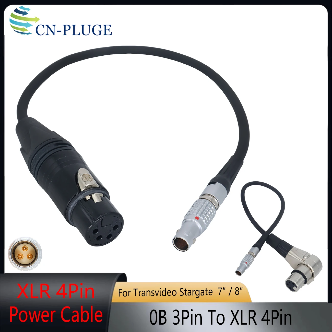 

Steadicam M2 0B 3Pin To 4Pin XLR For Transvideo Stargate HDR Monitor 7 "/8" Power Cable