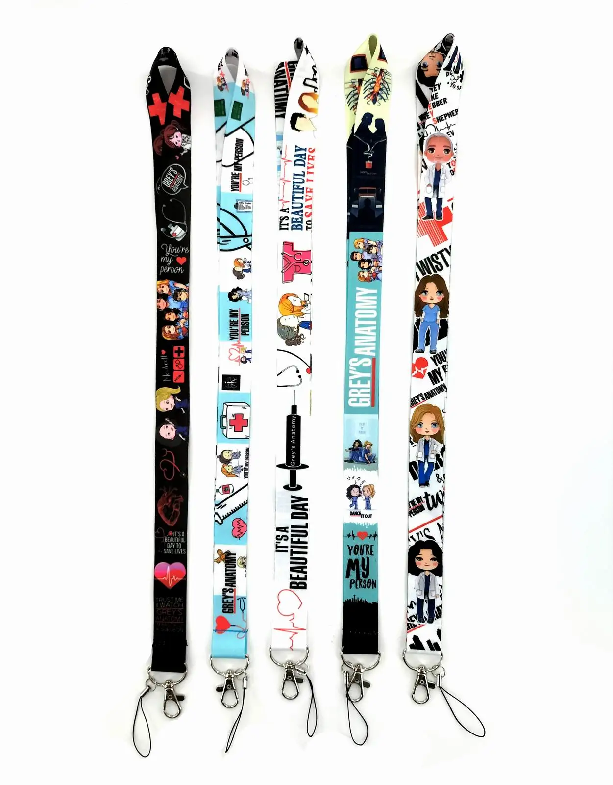 20pcs Cartoon  Doctor Nurse Neck Strap Lanyards Badge Holder Rope Pendant Key Chain Accessories 2022