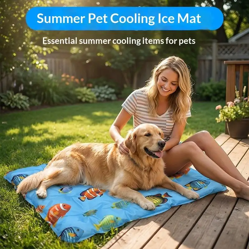 ⑧Pet Cooling Ice Mat For Dogs Cats Summer Non Toxic Self Cooling Pad For Indoor Outdoor Use