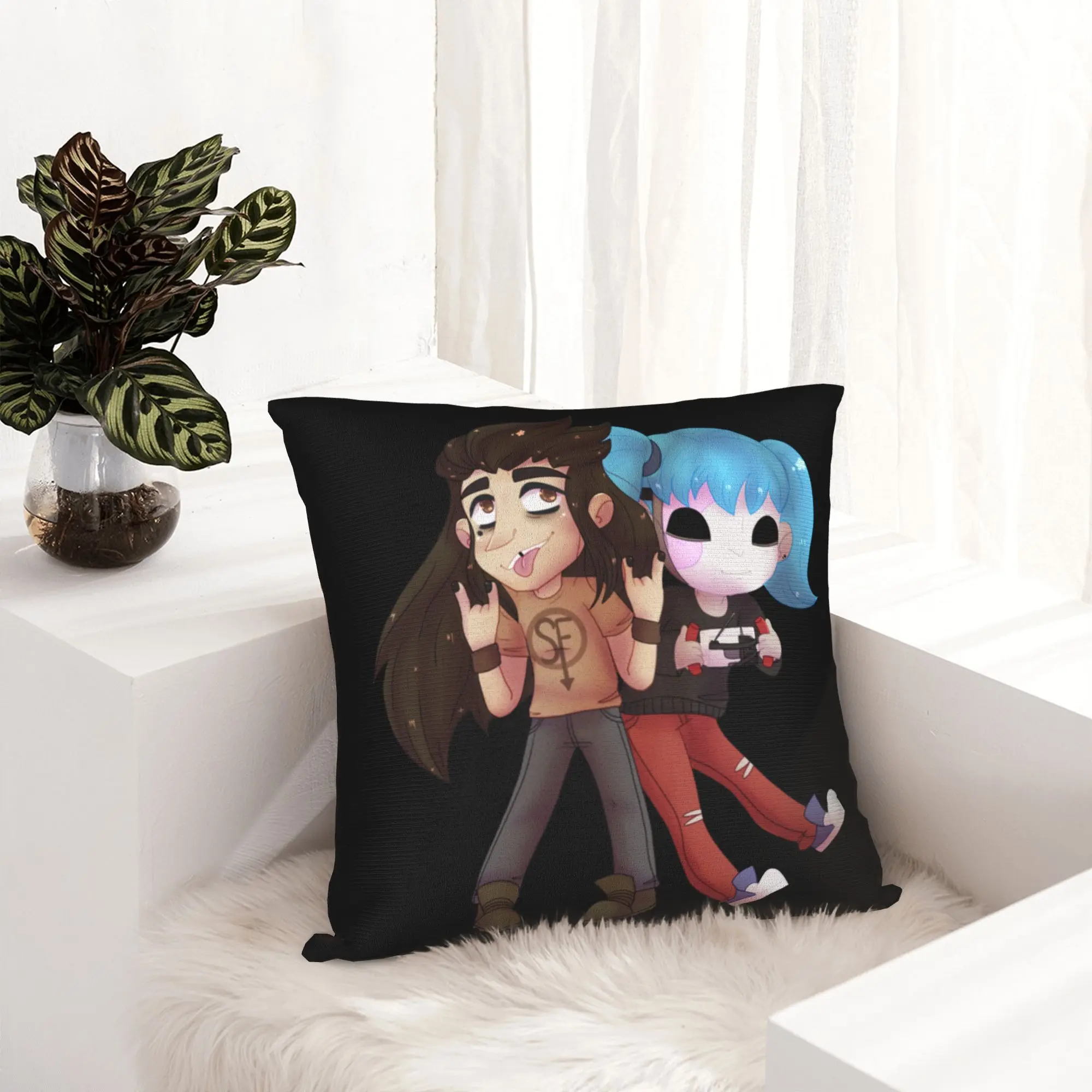 Sally Face! Larry Face! Pillowcase Soft Cushion Cover Decorative Sal Fisher Mask Larry Throw Pillow Case Cover Home Zippered