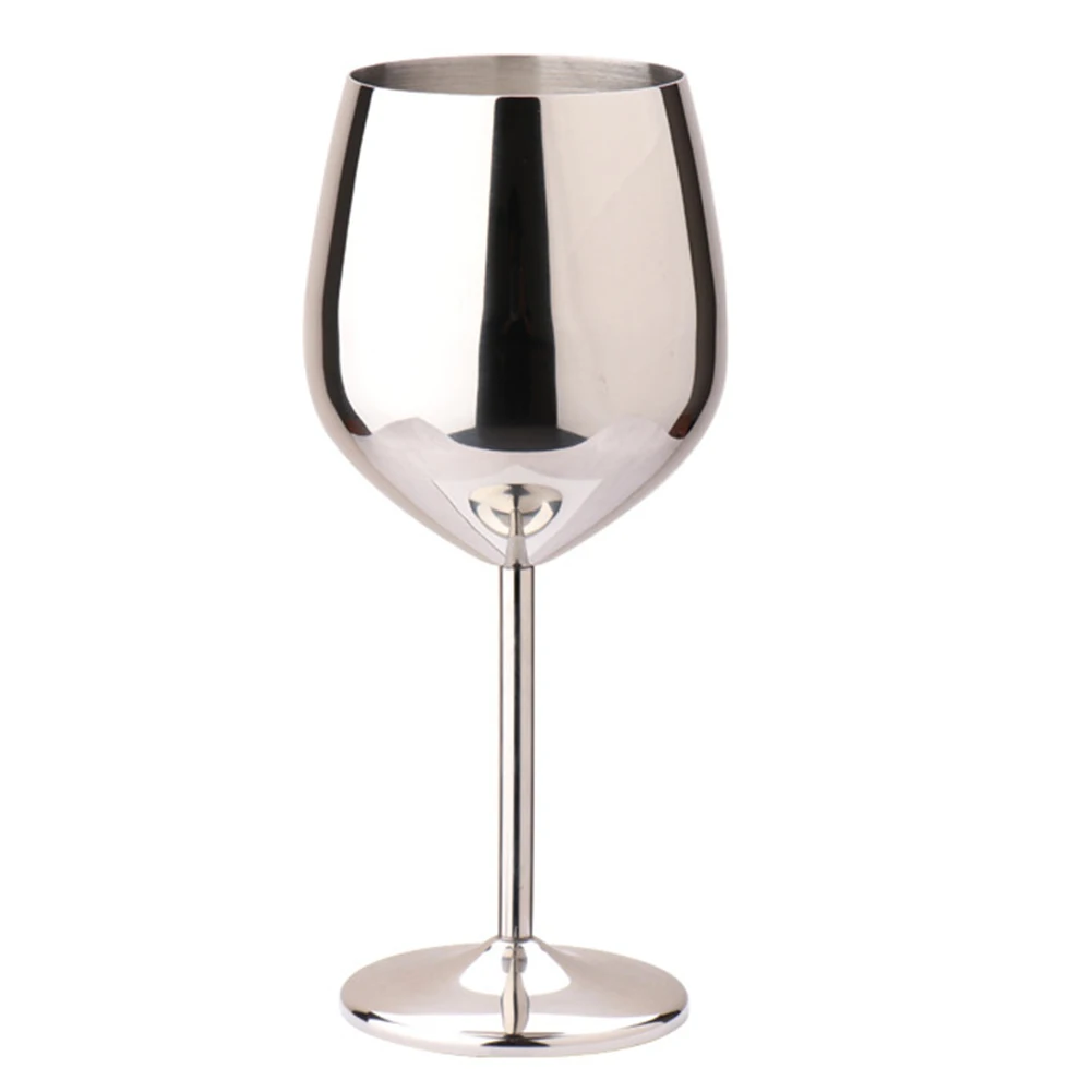 Drinking Cup Kitchen Stainless Steel Goblet Easy Clean Large Capacity 500ml Home Bar Champagne Cocktail Outdoor Wine Glasses