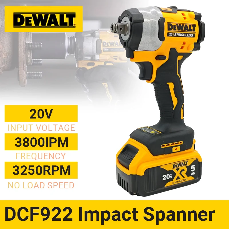 

Dewalt DCF922 Бесщеточный ударный гайковерт 610 Нм Аккумуляторный гайковерт Электрический ключ с большим крутящим моментом и переменной скоростью 20 В Аккумуляторные инструменты