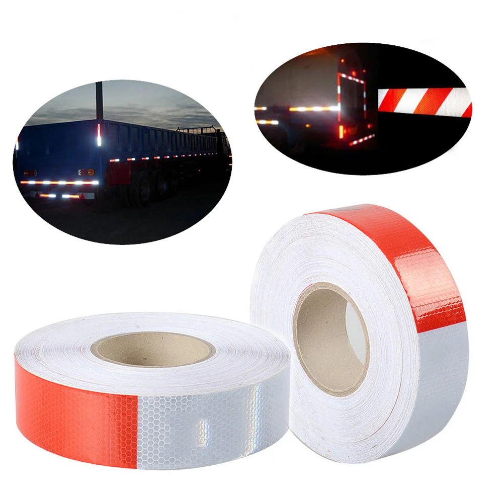 

5cm*45M Reflective Tape Roll White and Red Trailer Conspicuity Dot Sfety Warming Tape Reflective for Vehicle